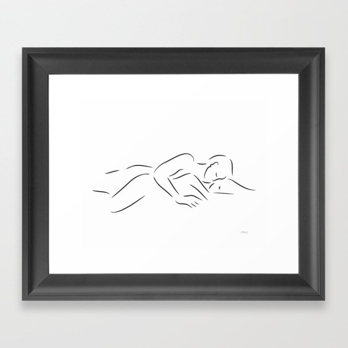 Minimalist Couple Sketch Art For Bedroom Framed Art Print By Siretmr