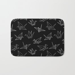 Paper cranes Bath Mat | Origamibird, Paperbird, Animal, Repeatedpattern, Bird, Black And White, Seamlesspattern, Flying, Graphicdesign, Papercrane 