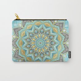 Cyan & Golden Yellow Sunny Skies Medallion Carry-All Pouch