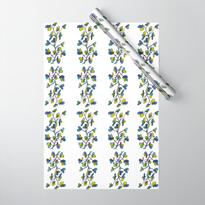 Blue leaves Wrapping Paper