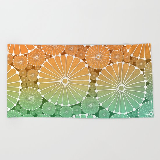 Abstract Floral Circles 7 Beach Towel