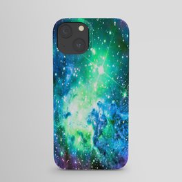 Fox Fur Nebula BRIGHT : Green Blue Purple Galaxy iPhone Case