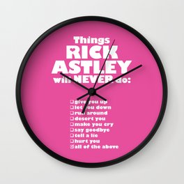 Rick Astley Never Gonna Give You Up Wall Clock