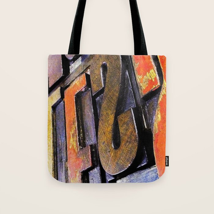 Random Colourful Vintage Letterpress Type Tote Bag By Passion4