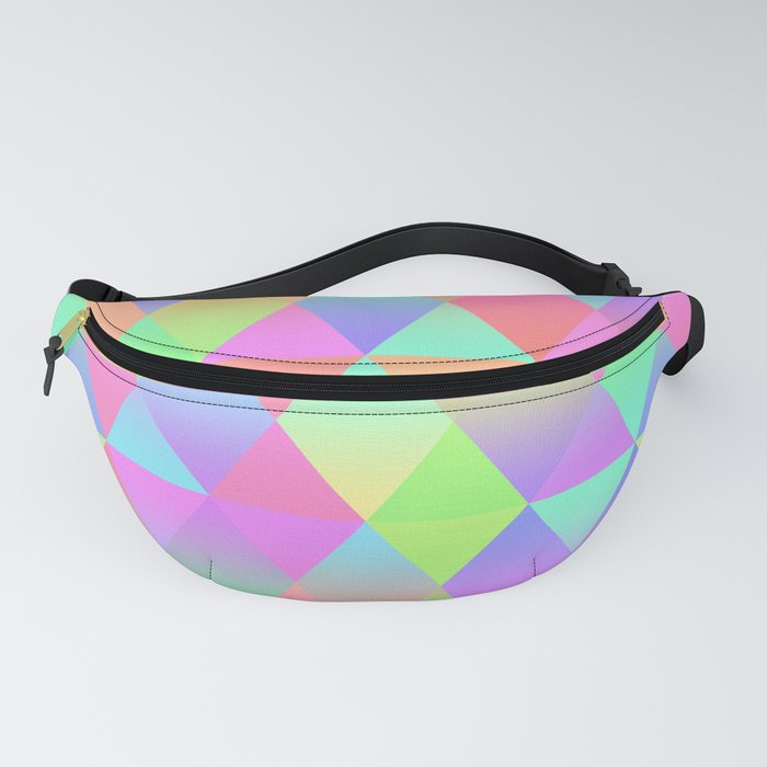 Colorful Geometric Pattern Prism Holographic Foil Triangle Texture Fanny Pack