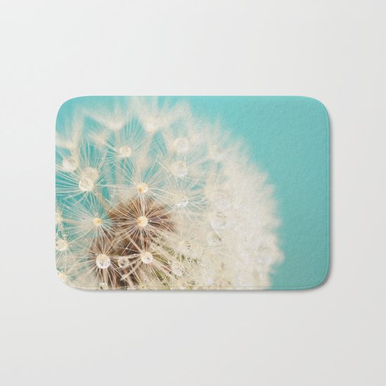 dandelion with waterdrops Bath Mat