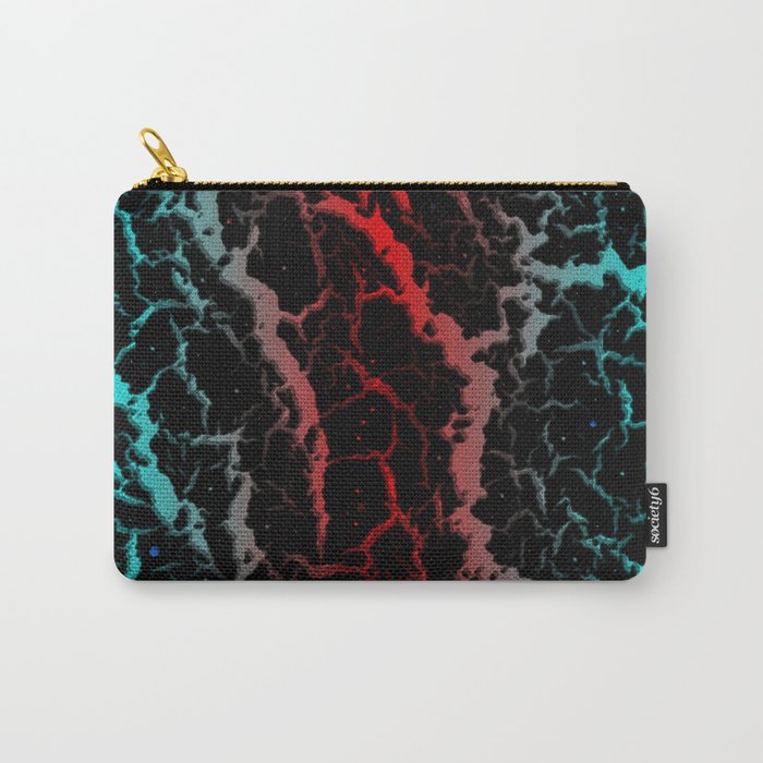 Cracked Space Lava - Cyan/Red Carry-All Pouch