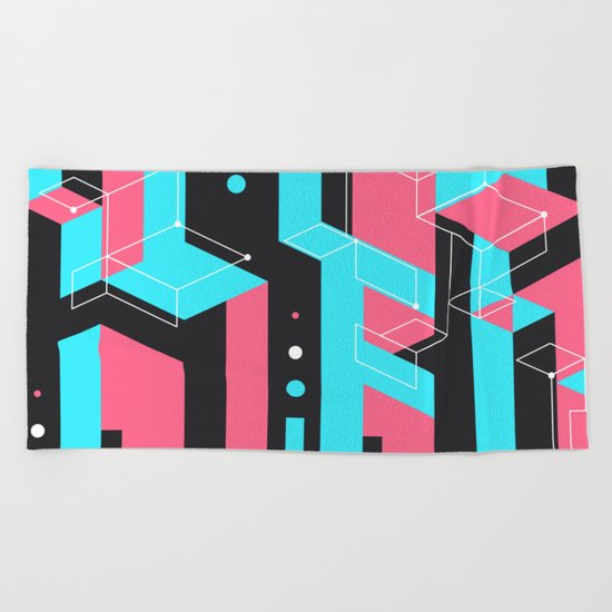 Flat Geometry Beach Towel