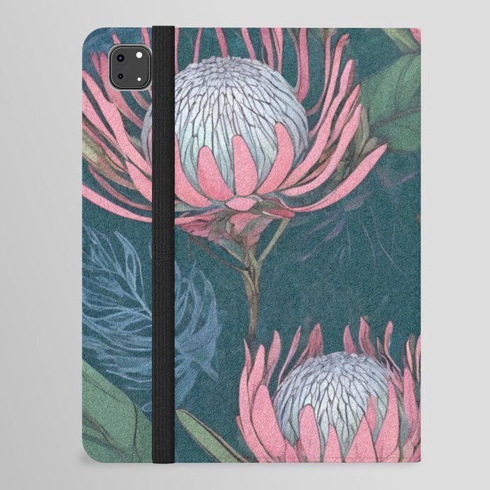 Protea Flower Pattern iPad Folio Case