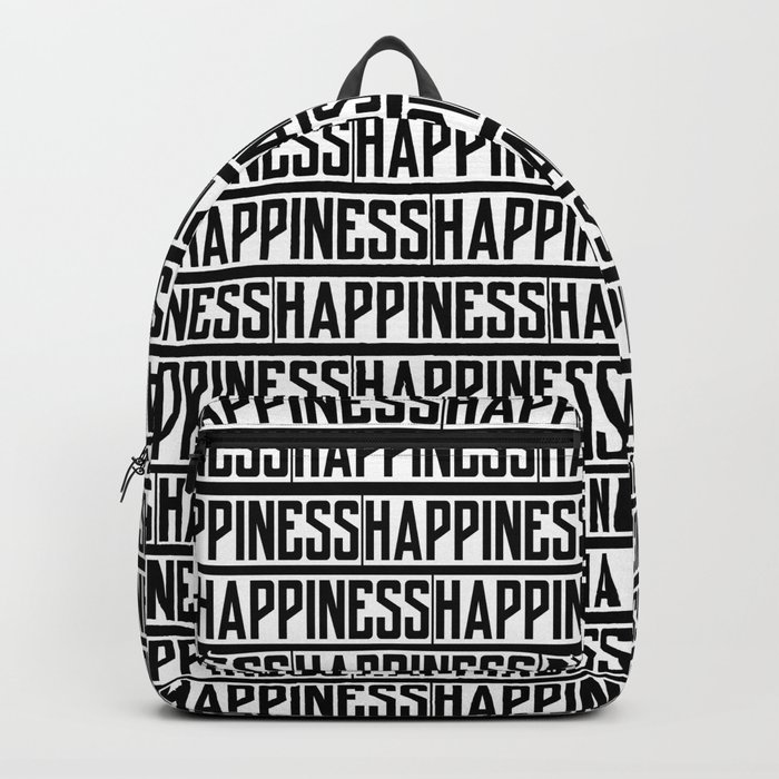 Happiness White and black Backpack