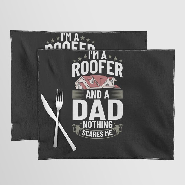 Roofing Roof Worker Contractor Roofer Repair Placemat