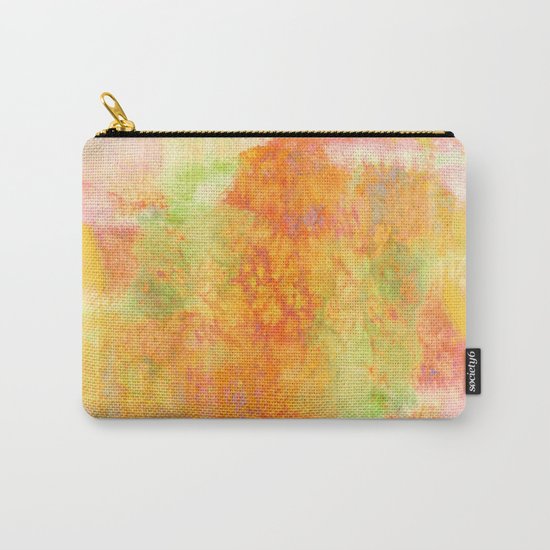 PASTEL IMAGININGS 3 Colorful Pretty Spring Summer Orange Yellow Peach Abstract Watercolor Painting Carry-All Pouch