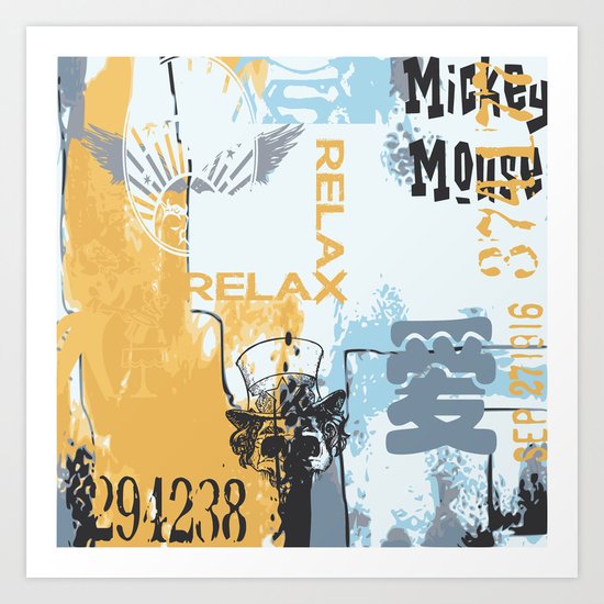 Random abstract typography street art Art Print