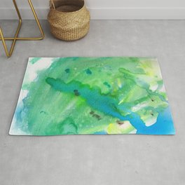 Mossy Lake Rug | Kindergarten, Abstract, Forest, Painting, Kidabstract, Lake, Greenandblue, Kidpainting, Landscape, Watercolorabstract 