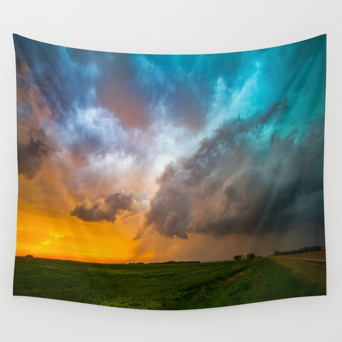 Glorious - Stormy Sky and Kansas Sunset Wall Tapestry by Sean Ramsey  Society6