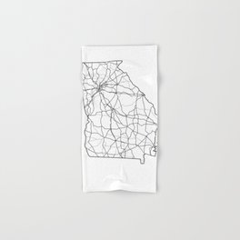 Georgia White Map Hand & Bath Towel