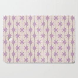 Midcentury Modern Atomic Starburst Pattern Lilac Cream Cutting Board