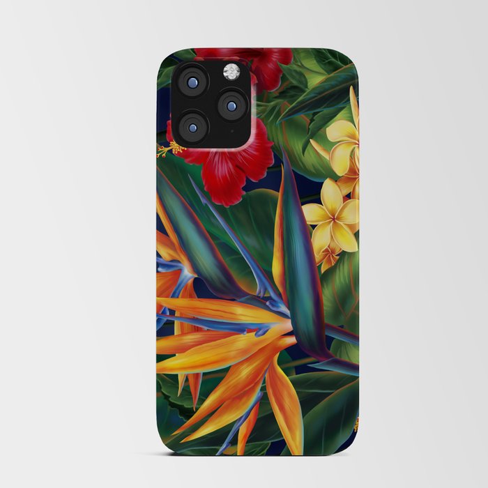 Tropical Paradise Hawaiian Floral Illustration iPhone Card Case