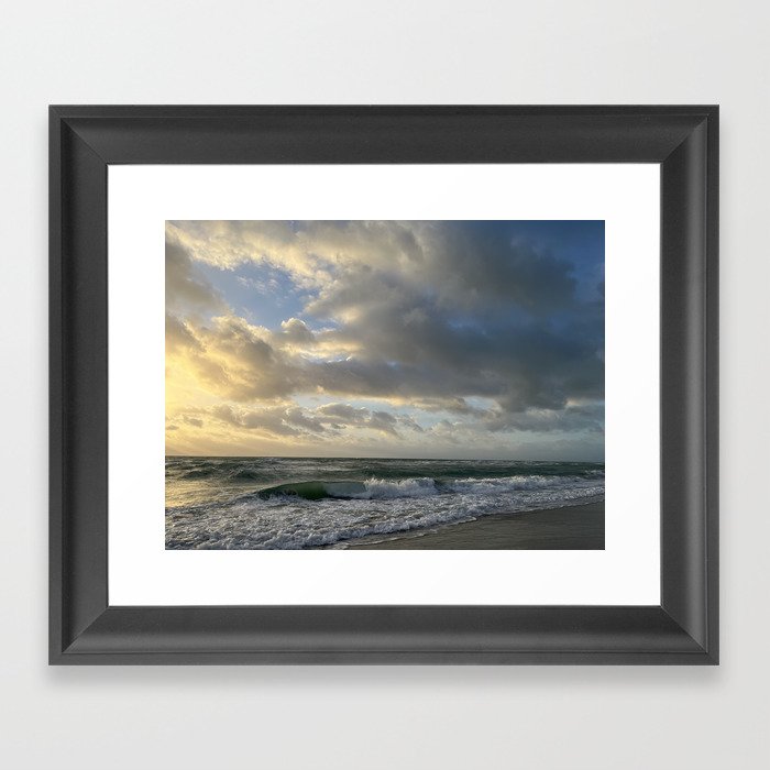 Hollywood Beach Sunrise and Waves Framed Art Print