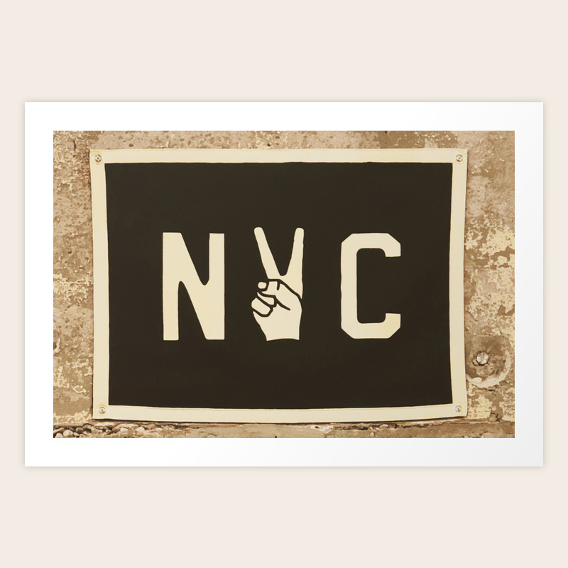 Nyc Peace Sign Color Art Print