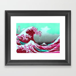The Great Pink Wave off Kanagawa Framed Art Print