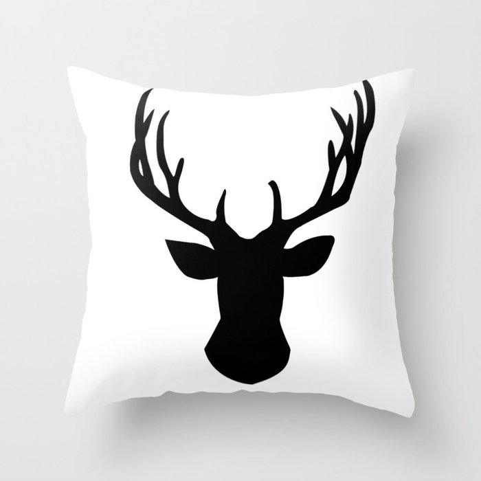 Deer Head Throw Pillow