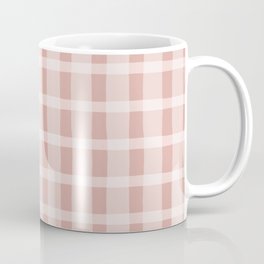 Pink and White Jagged Edge Plaid Coffee Mug