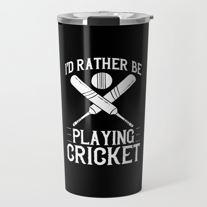 Cricket Game Player Ball Bat Coach Cricketer Travel Mug
