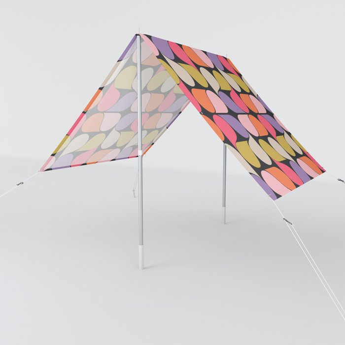 Colorful Retro Mid Mod Shapes 12 Sun Shade