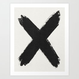 Modern black abstract cross Art Print
