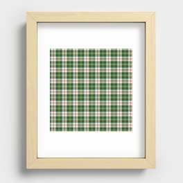 Christmas Plaid Green Recessed Framed Print