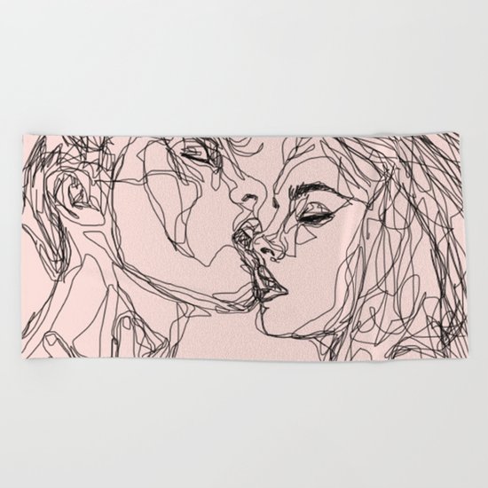 kiss more often Beach Towel