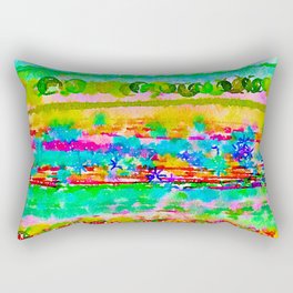 Colorful Summer fresh Stripes in shiny Watercolor Rectangular Pillow