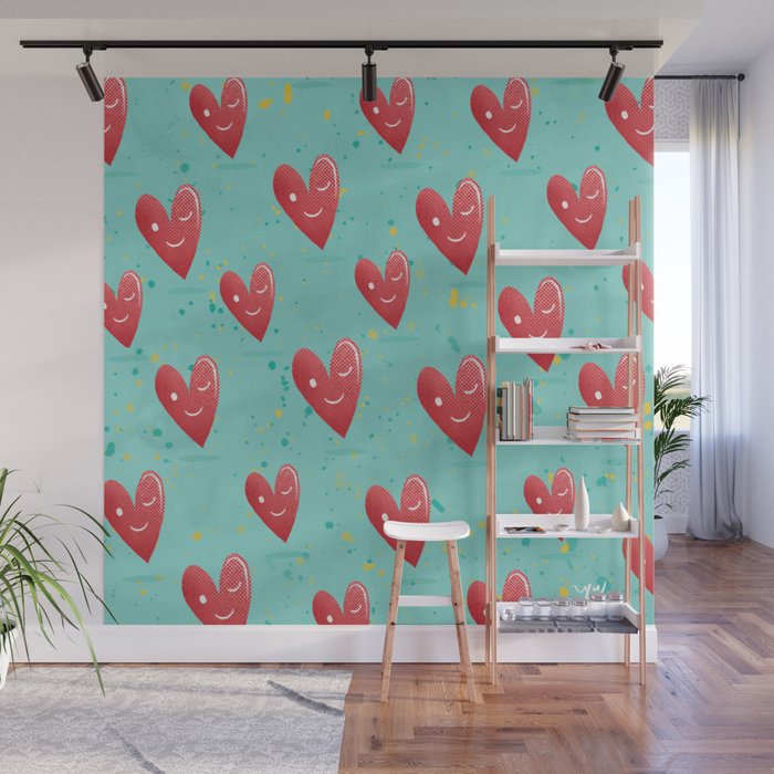 flirtatious heart pattern  Wall Mural