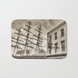 The Cutty Sark and Gypsy Moth Pub Bath Mat | Landscape, Black and White, Architecture, Photo 