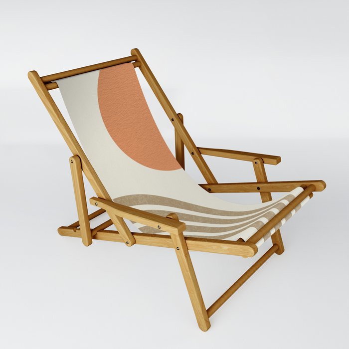 Mid-Century Modern - Orange Sun & Rainbow Sling Chair