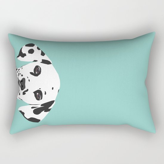 Dalmatian cute puppy dog black and white mint pastel gender neutral pet owner gifts love animals Rectangular Pillow