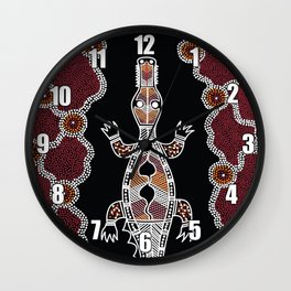 Crocodile - Authentic Aboriginal Art Wall Clock