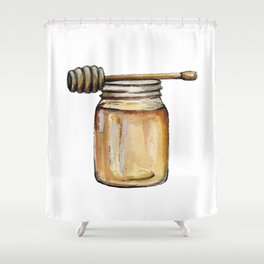 Honey Jar, Honey Bees Shower Curtain