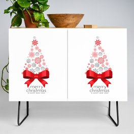 Christmas tree with snowflakes Credenza