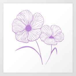 Flowers in Light Purple Art Print