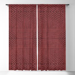 Rich red lines - abstract geometric pattern Blackout Curtain