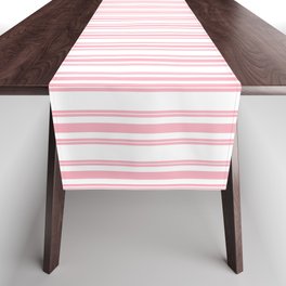 Trendy Large Pink Petal French Mattress Ticking Double Stripes Table Runner