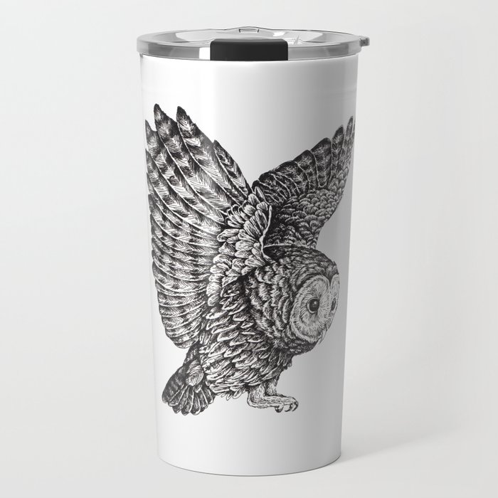 Owl in Flight Travel Mug