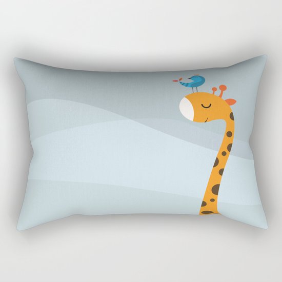 Orange And Blue Rectangular Pillow