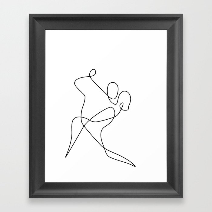 minimal line dance Framed Art Print