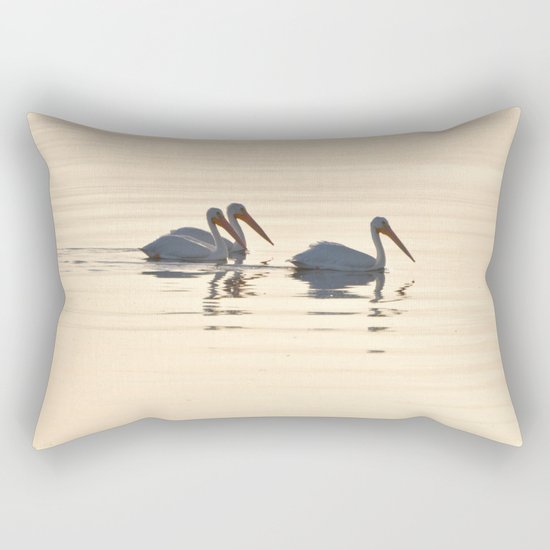 WHITE PELICANS ON THE SALTON SEA Rectangular Pillow
