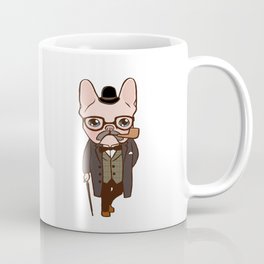 The Frenchie gentleman takes a walk after the spring rain Coffee Mug