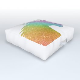 Rainbow Glitter Unicorn Outdoor Floor Cushion