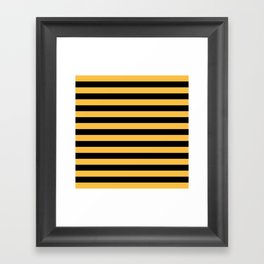 Yellow and Black Bumblebee Stripes Framed Art Print